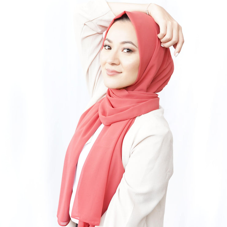 Coral Chiffon Hijab