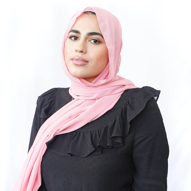 Rose Pink Chiffon Hijab