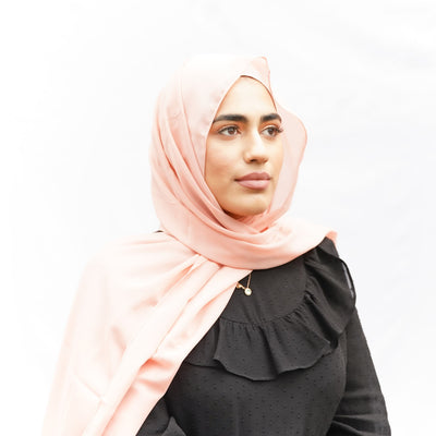 Peachy Blush Chiffon Hijab