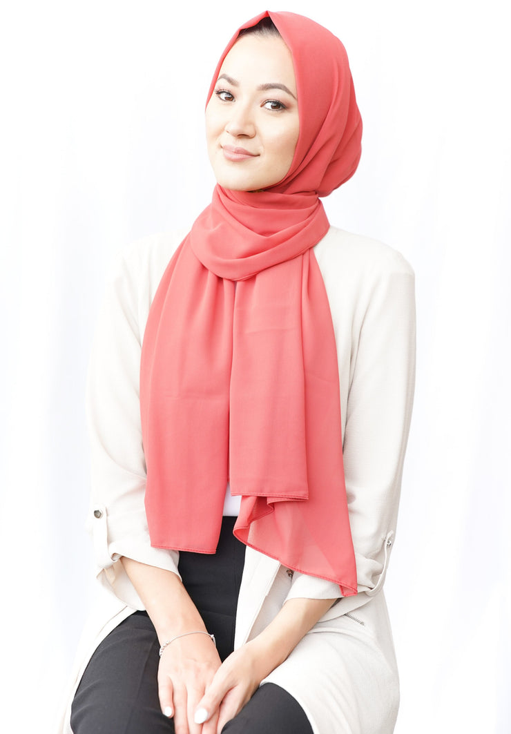 Coral Chiffon Hijab