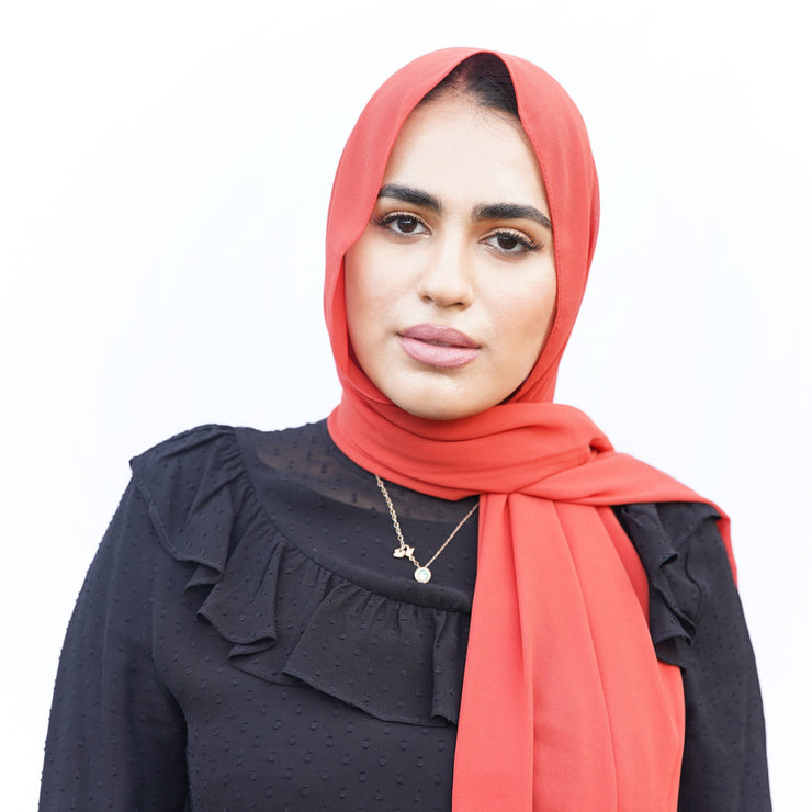 Blood Orange Chiffon Hijab