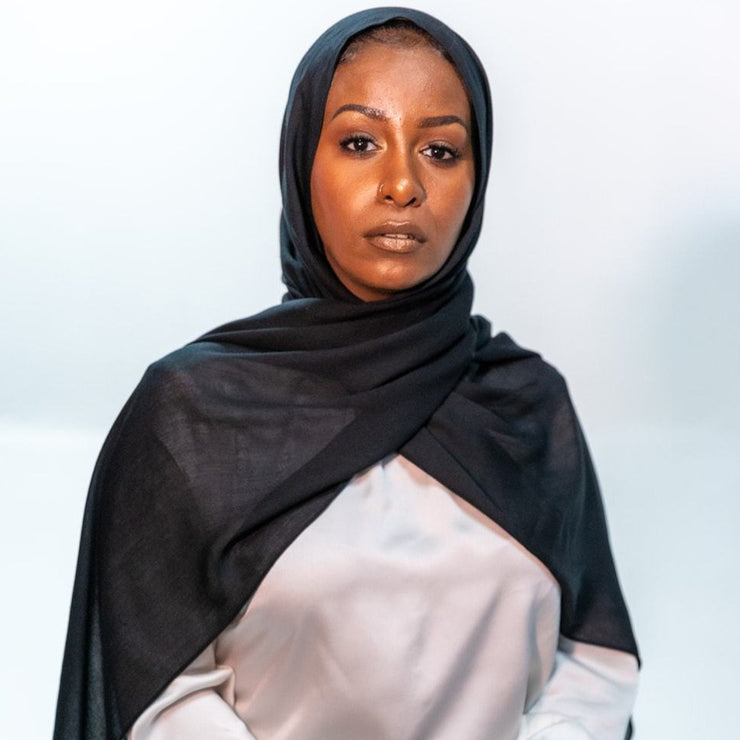 Premium Modal Hijab - Jet Black