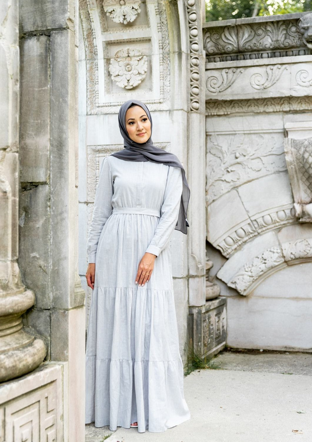 grey cotton maxi dress Grey Cotton Maxi Dress Zaria Boutique