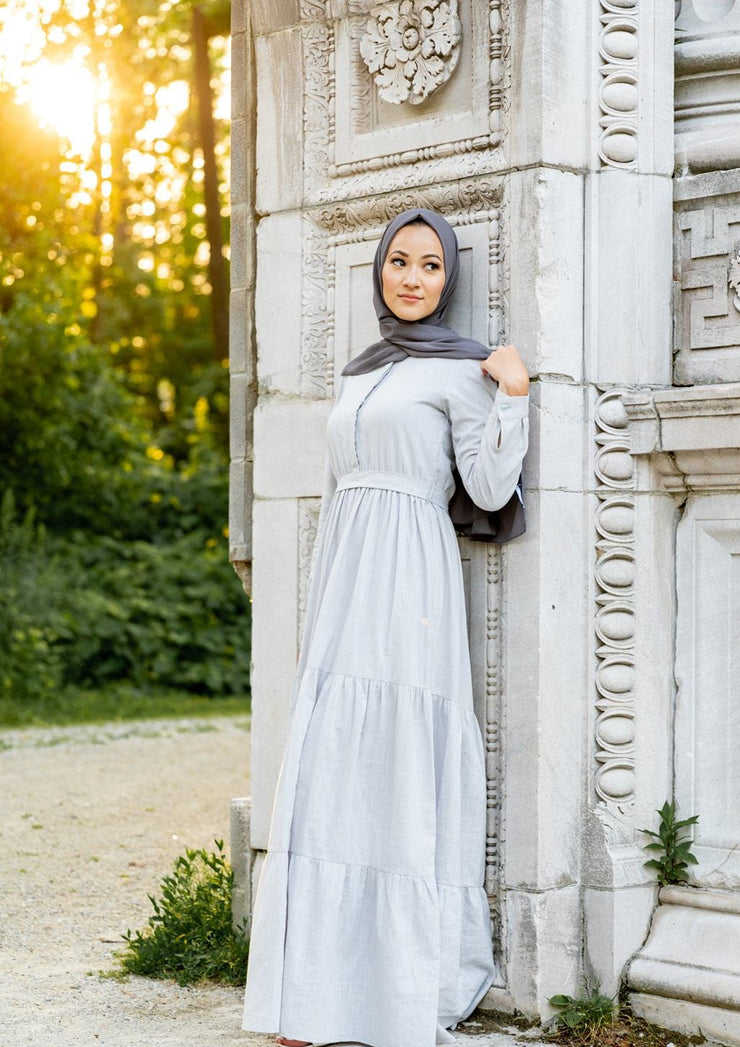 Grey Cotton Maxi Dress – Zaria Boutique