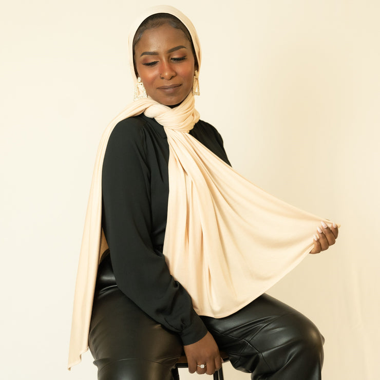 Buttercream Premium Jersey Hijab
