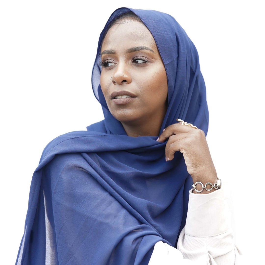 blue chiffon hijab