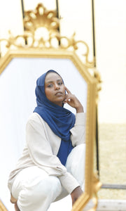 Navy Blue Chiffon Hijab